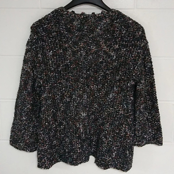 MAURICES NATURE COLORED, CHUNKY, SOFT, OPEN FRONT, CARDIGAN W/GOLD THREADS - Picture 2 of 7